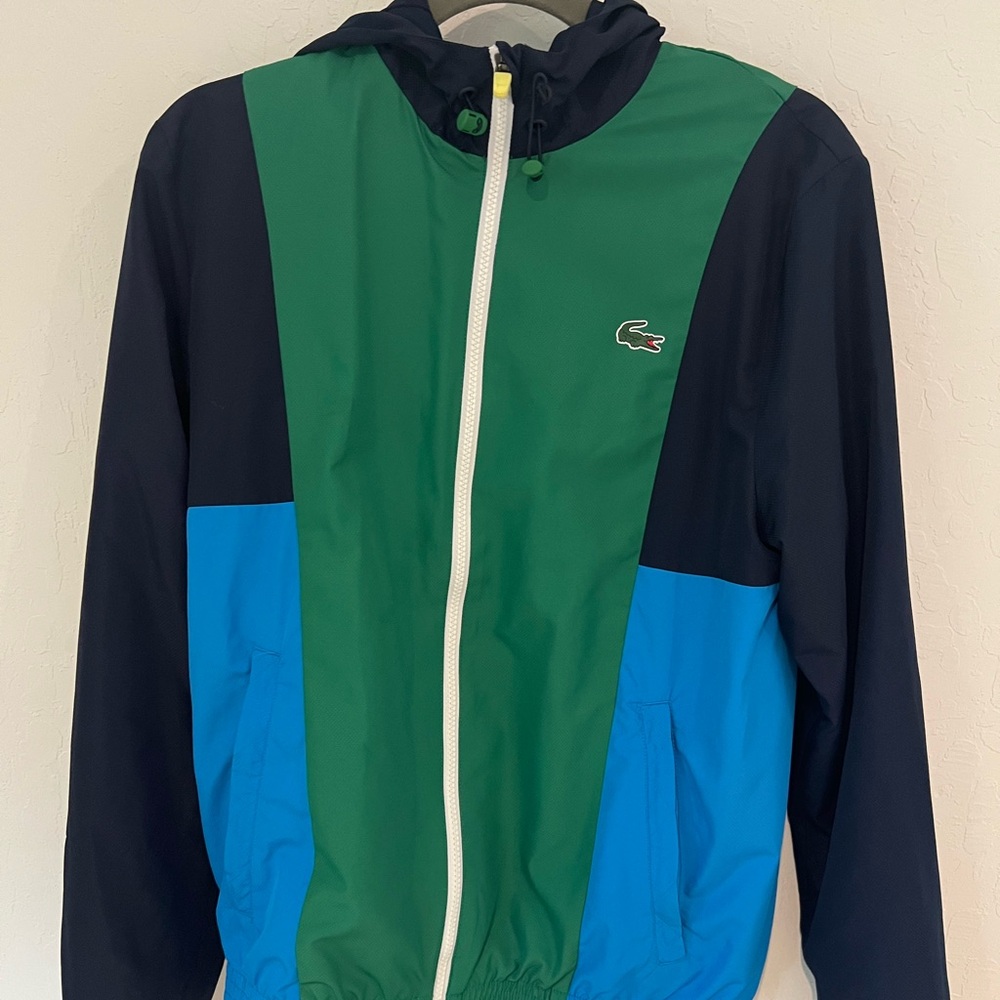 Lacoste men’s sport color block light zippered jacket in size S